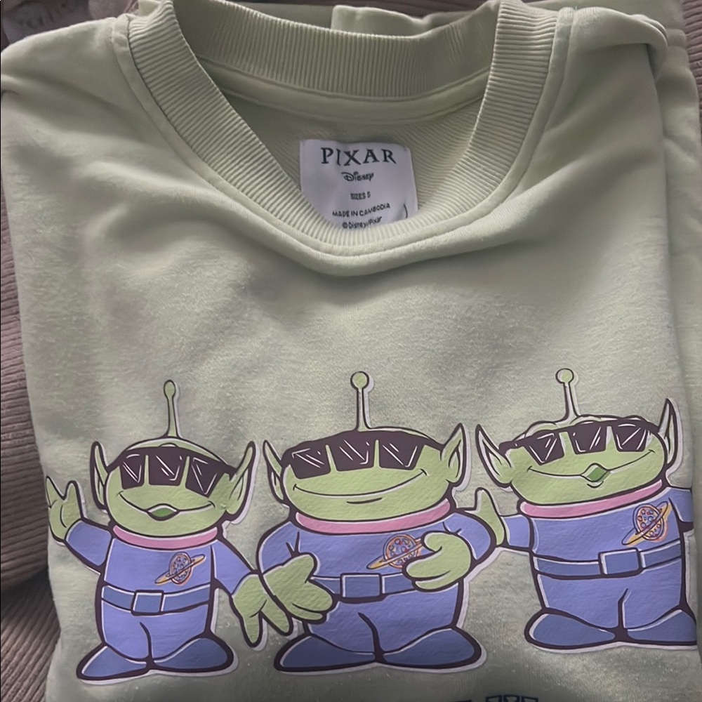 Disney Pixar Light Green Sweatshirt